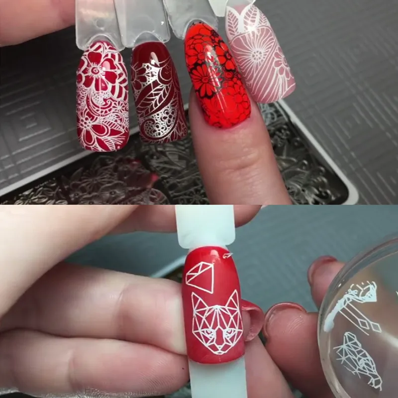 Кружевные пластины для стемпинга с цветочным узором Mezerdoo шаблоны печати