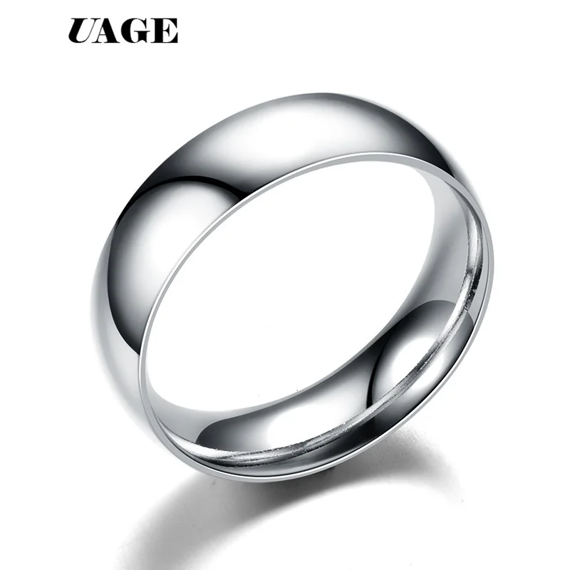 UAGE Simple Titanium Steel 4/6mm Wedding Bands Ring Party Gift For Men Fashion Jewelry Size 5-13 | Украшения и аксессуары