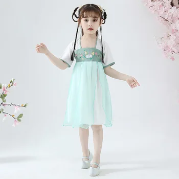 

Girls Hanfu Clothing child Traditional Chinese style improved Dress Baby jacket skirt suit Spring Performance Acting Costume