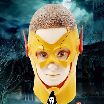 

Halloween Mask Cosplay Movie The Flash Mask Red Reverse Flash Latex Full Head Face Helmet Christmas Xmas Party Costume Props