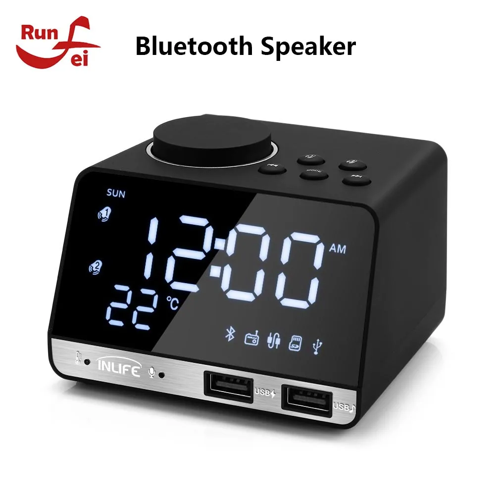 Bluetooth-Колонка K11 FM-радио будильник с USB светодиодные цифровые часы портативный