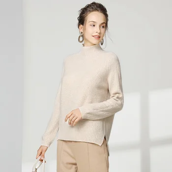 

Knit sweater long sleeve solid color round neck sweater hedging 2019 Autumn and Winter new women's thin bottoming