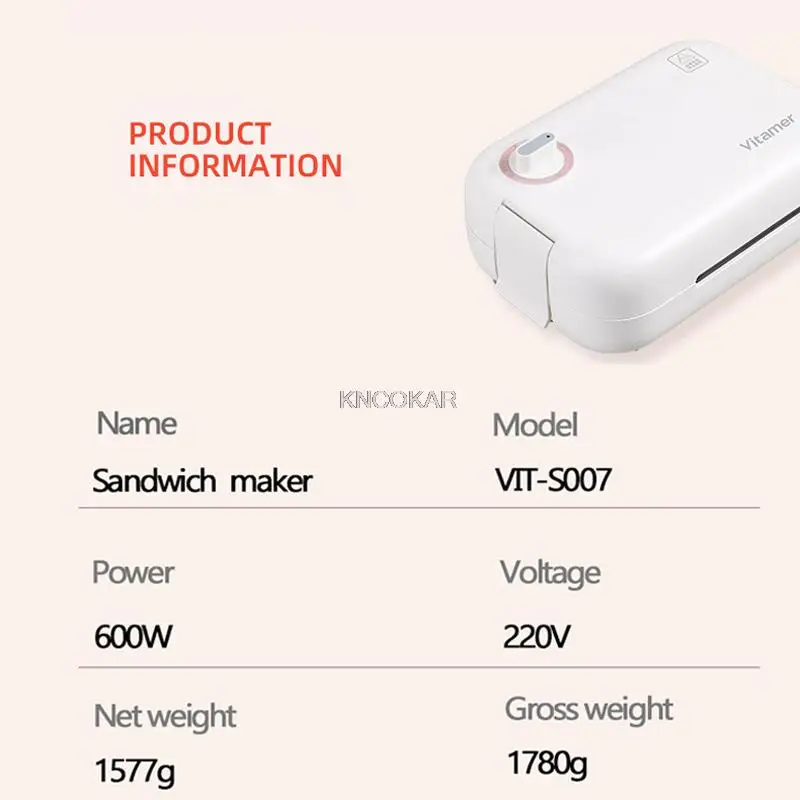 600W Electric Sandwich Maker Timed Toaster Baking Multifunctional Breakfast Machine takoyaki Pancake Household Sandwichera 220V