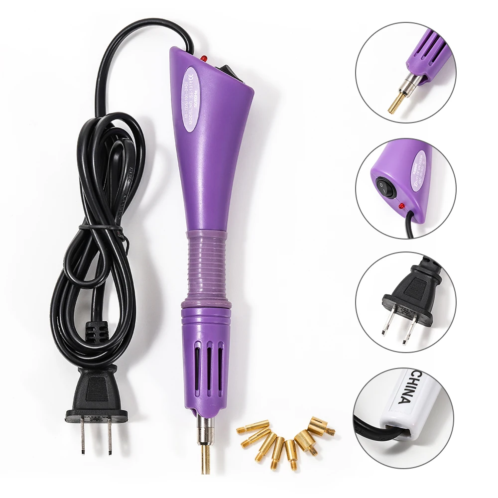 

3 Color Heat Fix Tool Gun Mixed Size Fast Heated Hotfix Rhinestone Applicator Iron-on Wand For Costume Shoes Gem Decoration Tool