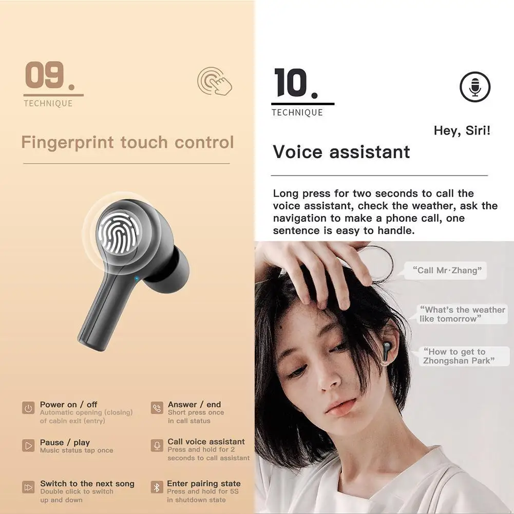 

TWS Bluetooth Earphones Wireless Headphon 2200mAh Charging Digital With Box display Sports Microphon Headsets Waterproof Ea E5C3