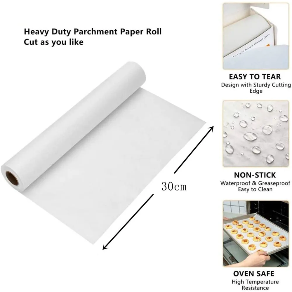 5M Parchment Paper Silicone Mat Baking Pad Roll Wax Non Stick