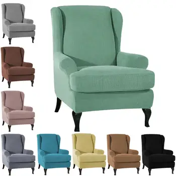 

Waterproof Sloping Arm King Back Chair Cover Elastic Armchair Wingback Wing Sofa Back Chair Cover Stretch Protector SlipCover