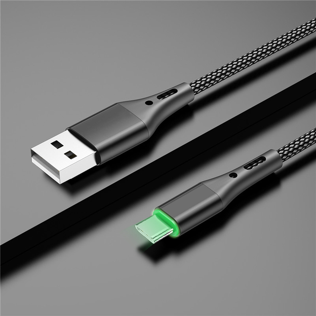 C Cable Fast Charging With  LED Light Mobile Phone Charger Data Cord For Huawei Mate 40 Xiaomi mi 10 Samsung Quick Cable