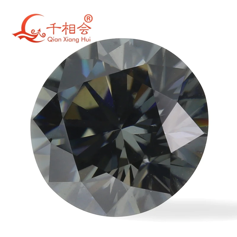 5mm to 15mm gray color Round Brilliant cut Sic material moissanites loose stone by qianxianghui