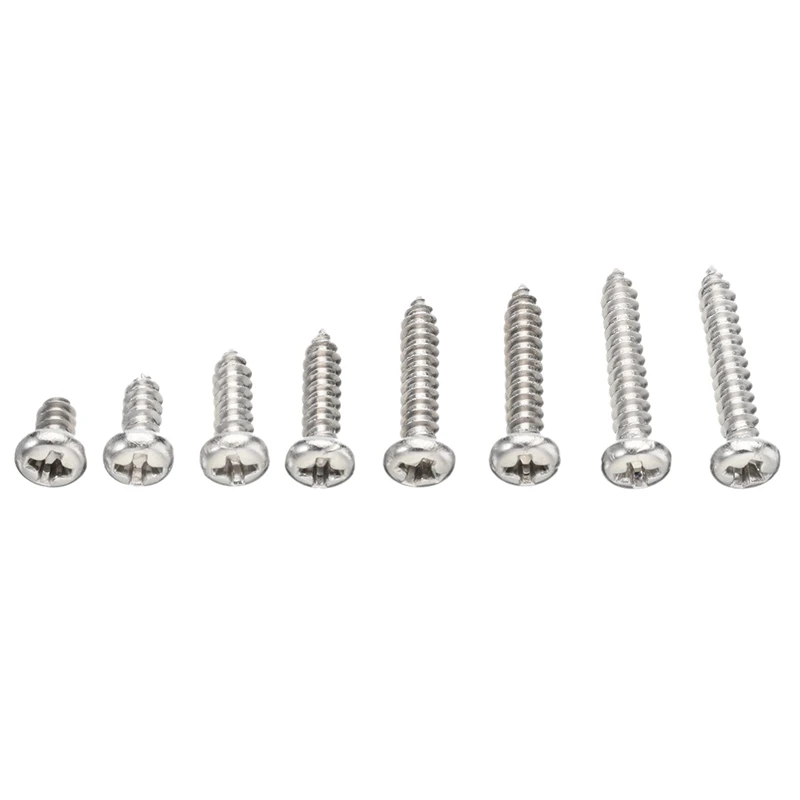 

200Pcs M3 Stainless Steel Screws Kits High Strength Self-Tapping Screws Assortment Set for Wood Furniture
