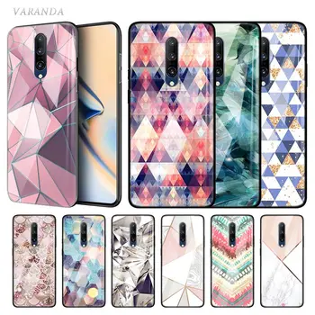 

Geometric Triangle Printing Glass Case For Oneplus 7 7T Pro 5G 6T Tempered Carcasa One Plus 7Pro 7TPro Phone Coque Covers