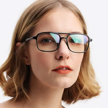 

New Korean style plain glasses fashion double beam glasses frame retro square frame glasses frame can match myopia glasses