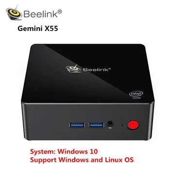 

Beelink Gemini X55 Mini PC J5005 Windows 10 8GB LPDDR4 256/512GB 2.4GHz+5GHz WIFI 2*HDMI BT4.0 Support Windows and Linux