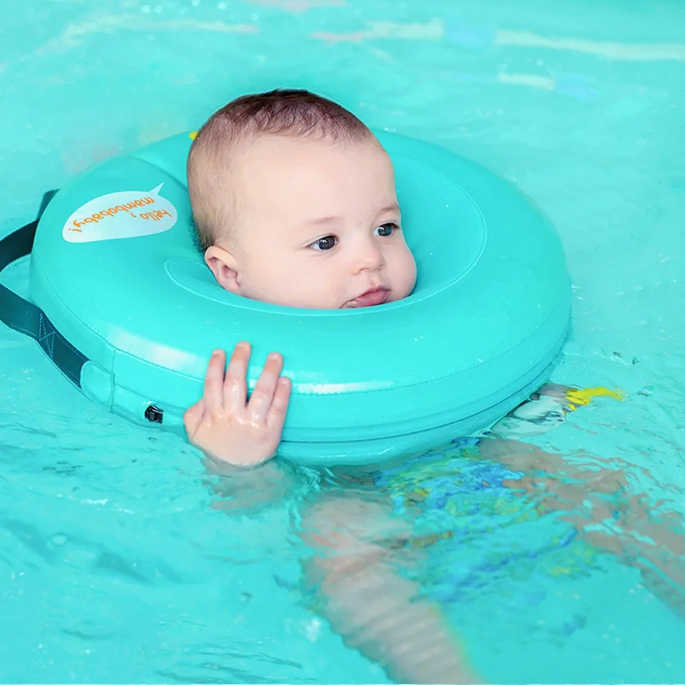 

Safety non inflatable floating ring round circle neck swim trainer no need pump air baby bath accessories swimming conformation