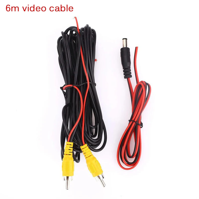 

6m Video Cable For Car Rear View Camera Universal RCA 6 Meters Wire For Connecting Reverse Camera With Car Multimedia Monitor