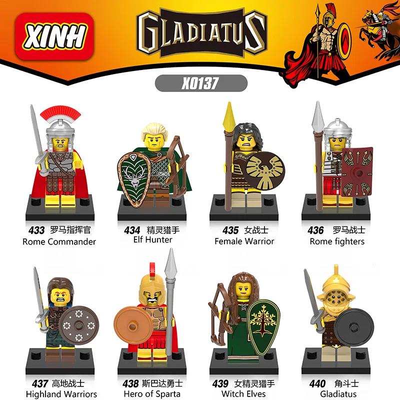 

Roman Soldier Series Commander Elf Hunter Legoed Model Assembling Bricks Building Blocks Kit DIY Education Christmas Gifts