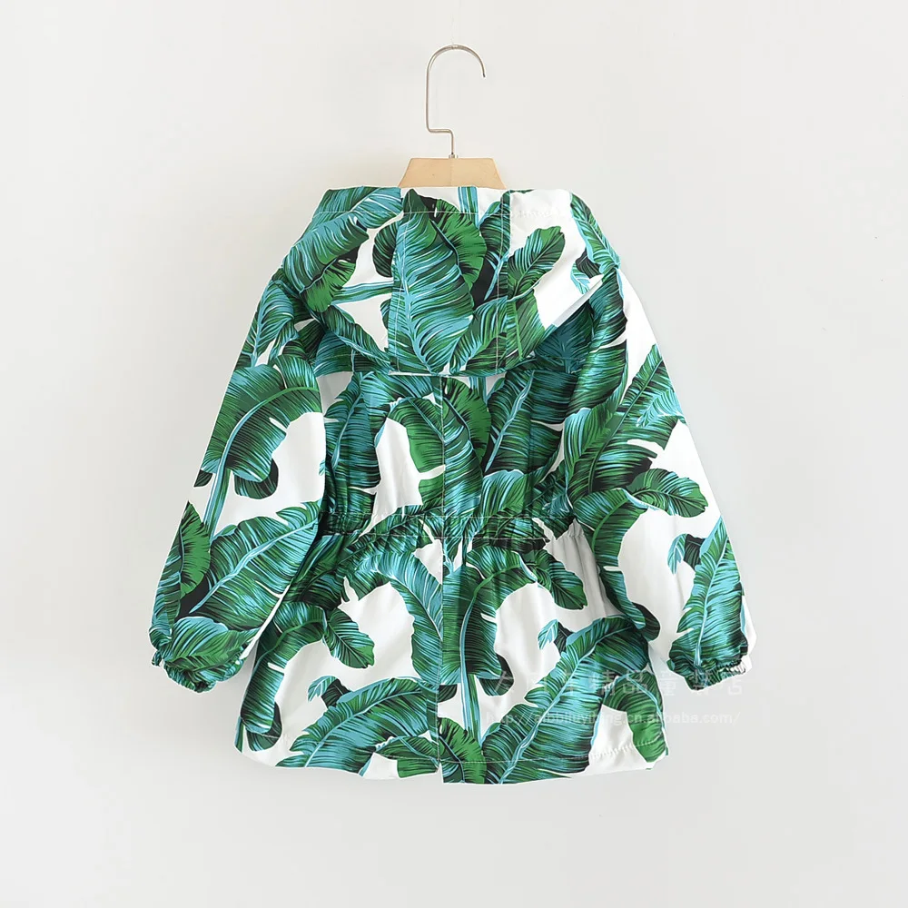 

0628-15 2019 Autumn New Style Beach Girls Clip Thin Cotton Hooded Windcheater Zip-up Shirt Coat