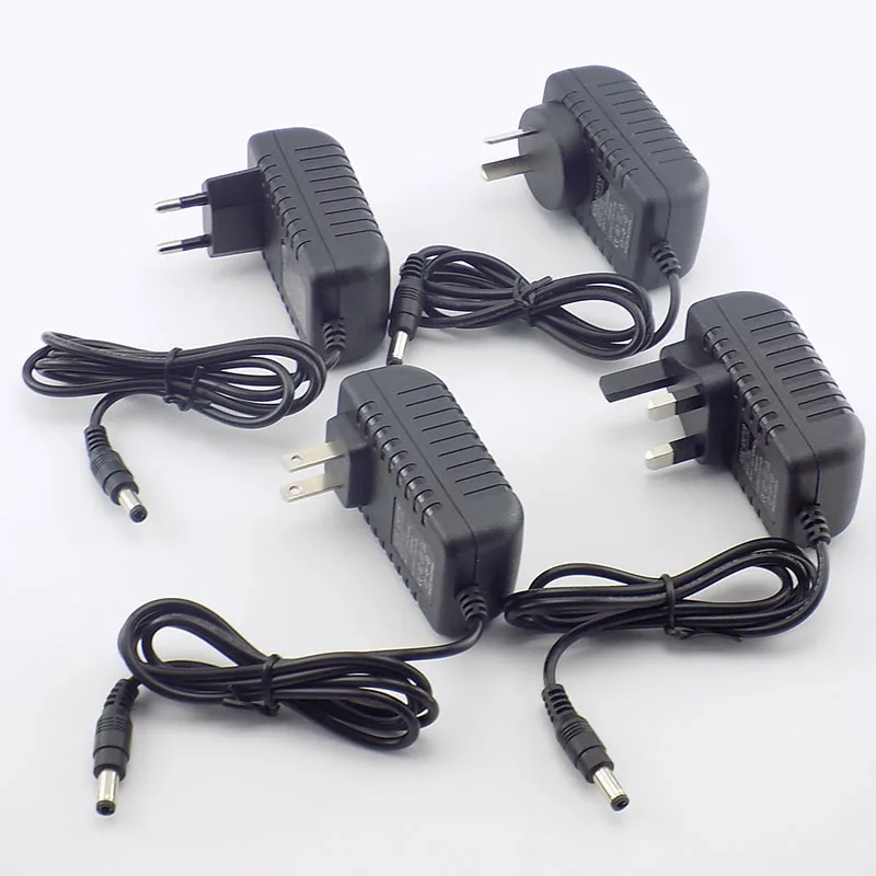 12V 2A 2000mA AC DC 5,5X2,5 мм Мощность адаптер Мощность поставить Зарядное устройство штекер 100-240 в EU/US/AU/UK зарядки для Светодиодные ленты лампы cctv K09