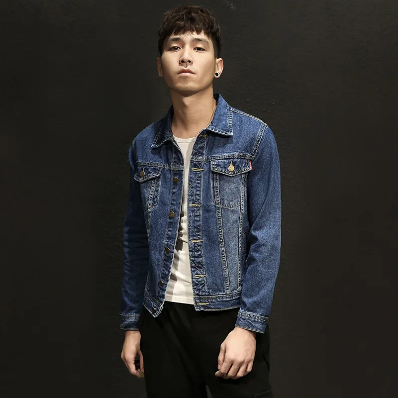 

Spring And Autumn New Style-Jeans Coat, Slim Fit Versitile Jacket Trend Students Coat MEN'S Top