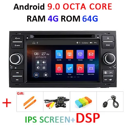 4G Android 9,0 DSP ips радио gps для Ford Mondeo S-max Фокус C-MAX Galaxy Fiesta transit Fusion подключение Kuga 2 DIN dvd-плеер - Цвет: 9.0 4G 64G IPS DSP-B