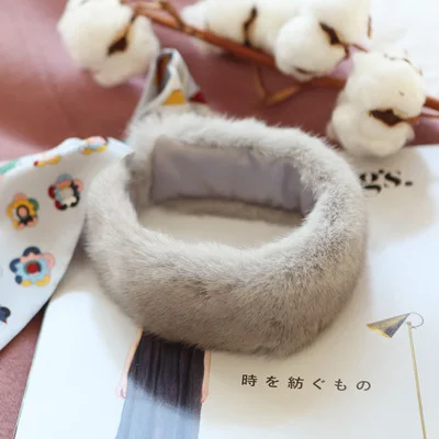 Blue grey Настоящий норковый мех, натуральный шелковый шарф, плюшевый шейный теплый воротник, мягкая зимняя шаль для женщин и девочек, детский шарф, Рождественский подарок - Цвет: Blue grey