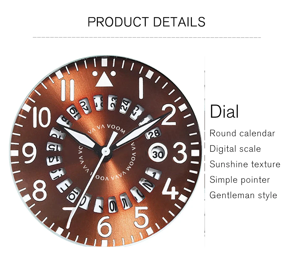 Airplane Sports Military Blue Dial Pilot Calendar Men Wristwatch Chronograph Fashion Casual Brand Army Brown Leather Watches