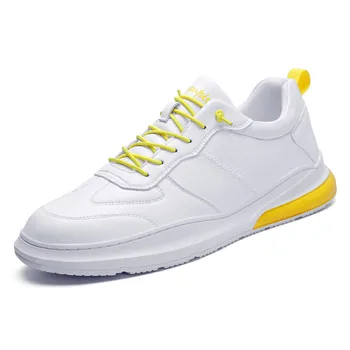 

2020 New Men Low-top Solid Color Sneakers Spring Summer White Shoes Lace-Up Flat Men Shoes Casual Fashion Lightweight Breathable