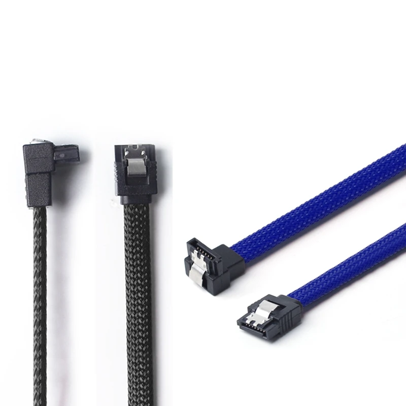 2 шт. 50 см SATA 3 0 III SATA3 7Pin кабель для передачи данных под прямым углом 6 ГБ/сек. SSD