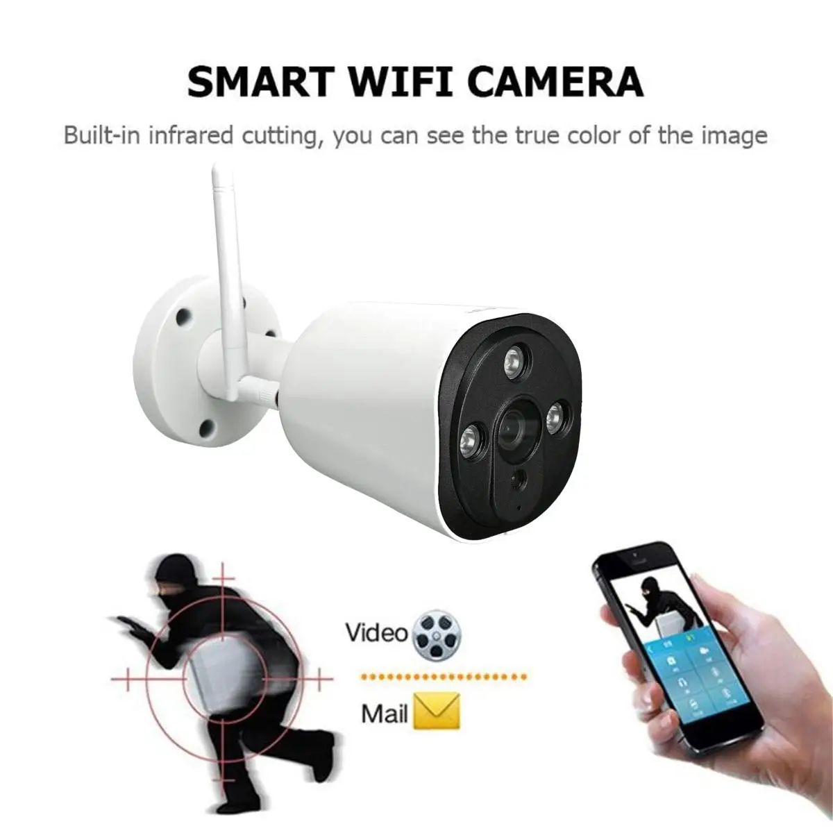 

Surveillance Wireless WIFI IP Camera Outdoor Home Security IR Night Vision Intelligent Auto Tracking Baby Monitor HD1080P