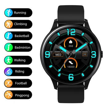 

Sports Watch K21 HD Round Screen Black Silicone Strap Magnetic Charging Bluetooth Notification Android IOS Fashion Men
