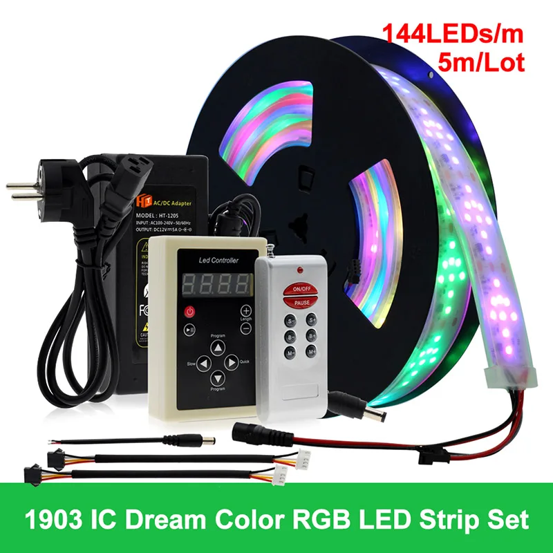 1903 144LED-M Светодиодный скачки светильник RGB Цвет беговые кроссовки nikeeinglys Сменные Светодиодные ленты 5 м с 133 программа RF контроллер Праздничные огни Decoracion Фея светильник - Испускаемый цвет: 1903 144LED-M