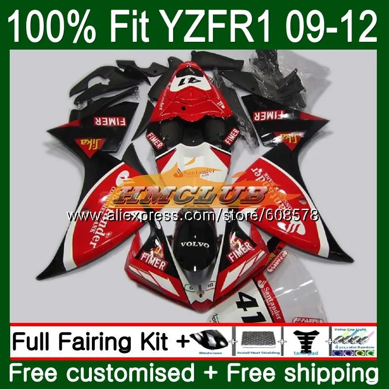 Инъекций для YAMAHA YZF-1000 YZF-R1 2009 2010 2011 2012 64CL. 20 YZF R1 1000 R 1 YZF1000 YZFR1 09 10, 11, 12 лет, милое красное обтекатели