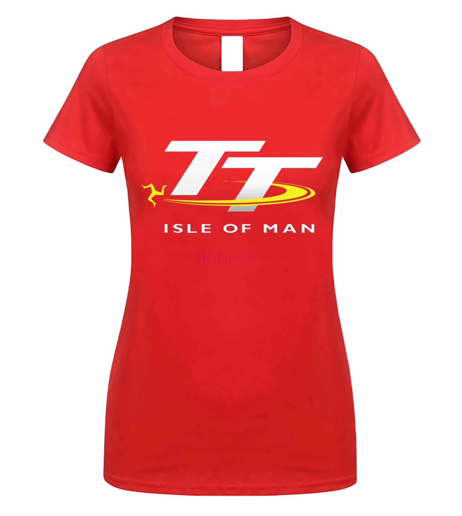 Пользовательские рабочие футболки Isle Of Man TT мотоцикл мужской Предварительно хлопок короткая футболка с принтом мужские футболки мода - Цвет: women red