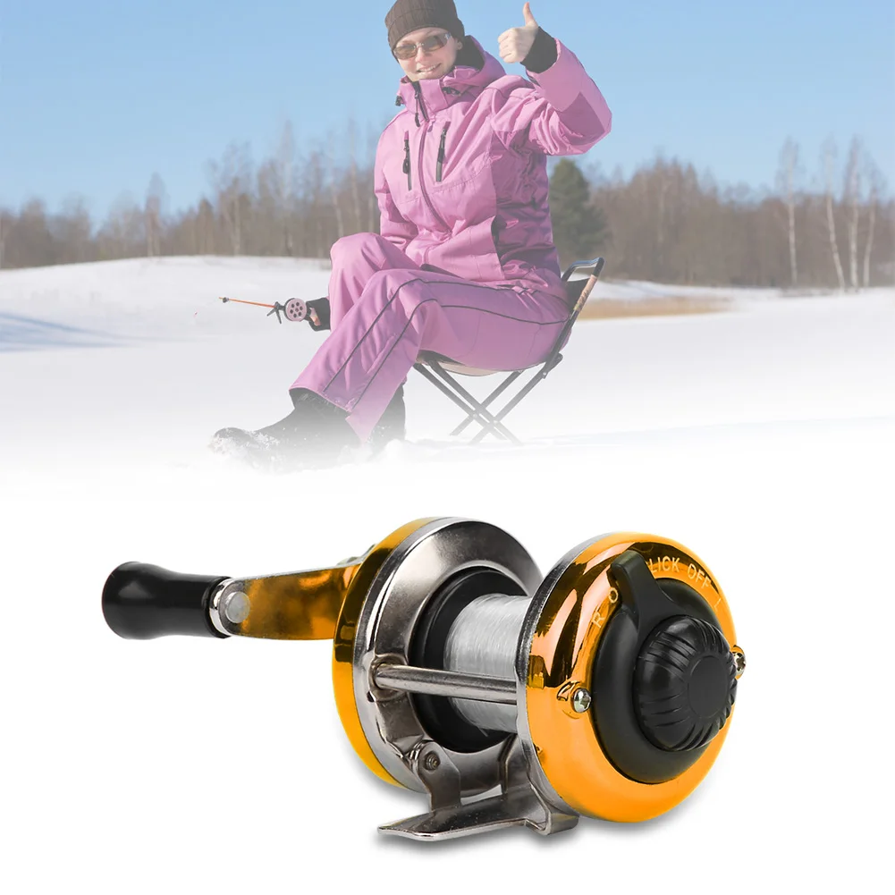 Mini Drum Fishing Weel Portable Winter Ice Fishing Reel Wheel with Wire Outdoor Casting Tackle Fishng Accessories