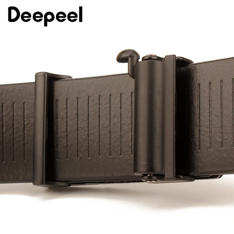 Deepeel 1 шт. 3,4*105-130 см Harajuku мужские деловые повседневные беззубичные ремни из сплава с автоматической пряжкой первый слой из воловьей кожи YB422