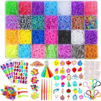 

DIY Great creative Rainbow Rubber Bands Refill Kit Handicrafts Rainbow Braided Rubber Bands Loom Refill DIY Bracelet Rubber Kit
