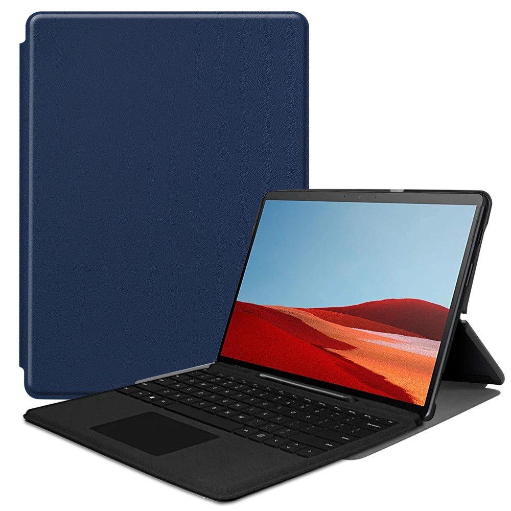 Для Surface Pro X Slim Fit чехол из искусственной кожи чехол-книжка для планшета с держателем для ручки совместимый с типом чехол для клавиатуры Fundas - Цвет: 07