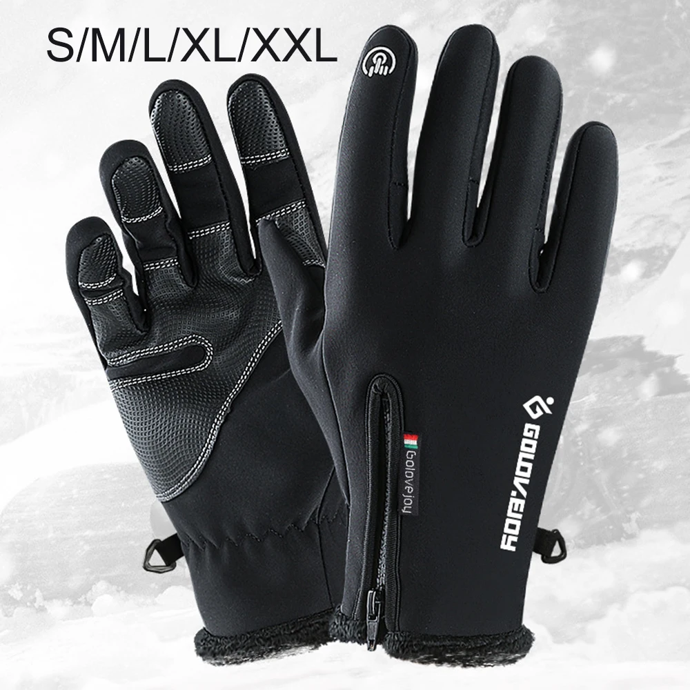 

Outdoor Sports Hiking Winter Bicycle Bike Cycling Gloves For Men Women Windstopper Waterproof Leather Soft Warm Gloves