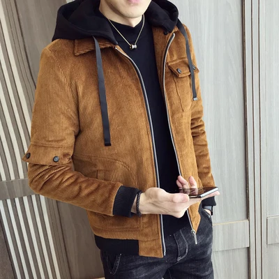 Новинка Зима 2019 Вельветовая Мужская куртка модная индивидуальная хлопковая