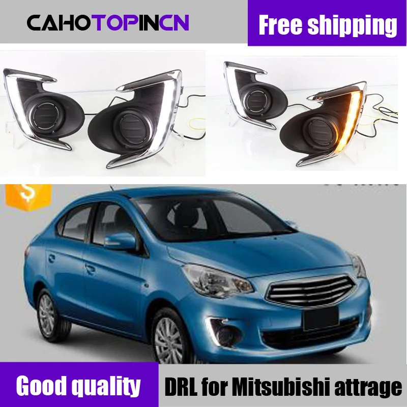 DRL для Mitsubishi Attrage Mirage G4 2012 2013 светодиодный фары дневного света противотуманных фар с поворотник