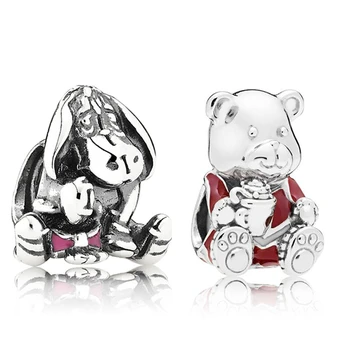 

Baofu New 925 Sterling Silver Beaded Cute Christmas Donkey And Delicate Bear Beads Suitable For Original Bracelet DIY Jewelry