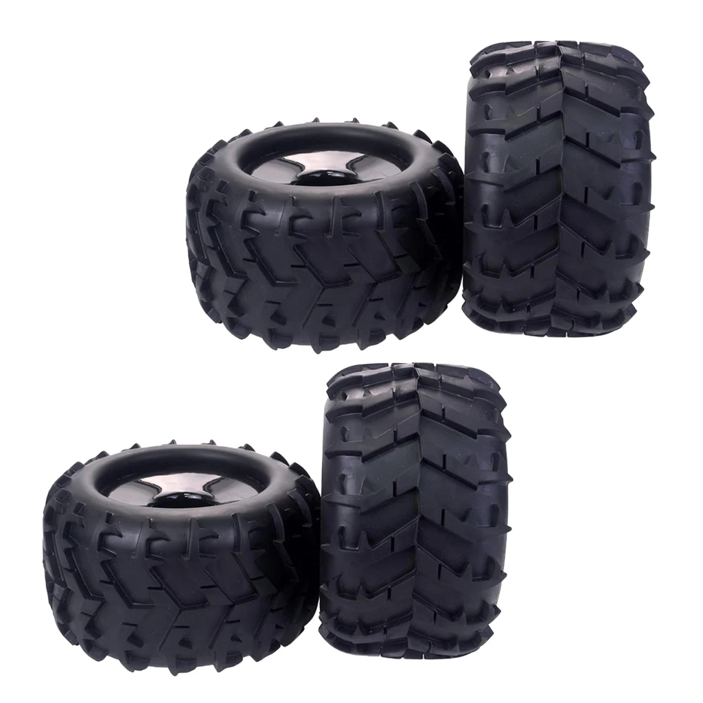 4 Pack RC Tires 1/8 Scale Monster Truck Buggy Crawler Tires 17mm Hex Drive and Tires for  HSP Kyosho GM DHK HPI
