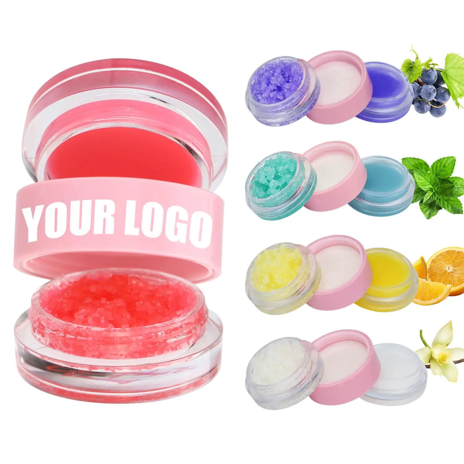 

Makeup Lip Scrub OEM 2 in 1 Moustirzing Lip Balm Private Label Custom Logo Sugar Vegan Fruit Lip Care Wholesale Bulk Business