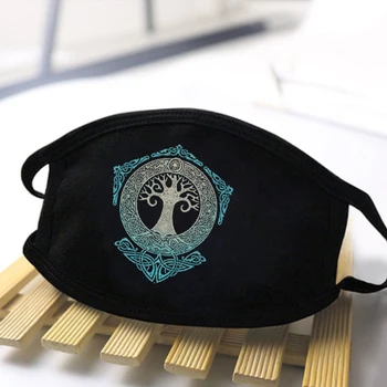 

Mens Cartoon Vikings Printing Dustproof Mask Comfortable Windproof Male Dustproof Mouth Face Polyester Antibacterial Soft Masks