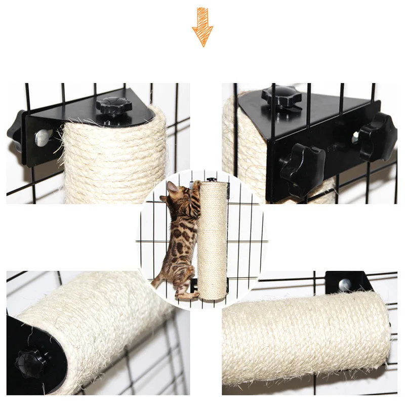 

Cat Climbing Frame Replacement Sisal Pillar Vertical Type Cat Teaser Toy Scratching Pole Large Size Furniture Cat Cage for Scrat