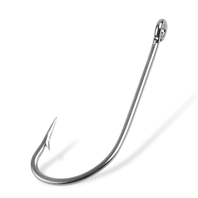 100Pcs Long Shank Fishing Hooks Stainless Steel Big game fishhooks Size 1/0  2/0 3/0 4/0 5/0 6/0 7/0 8/0 9/0 10/0