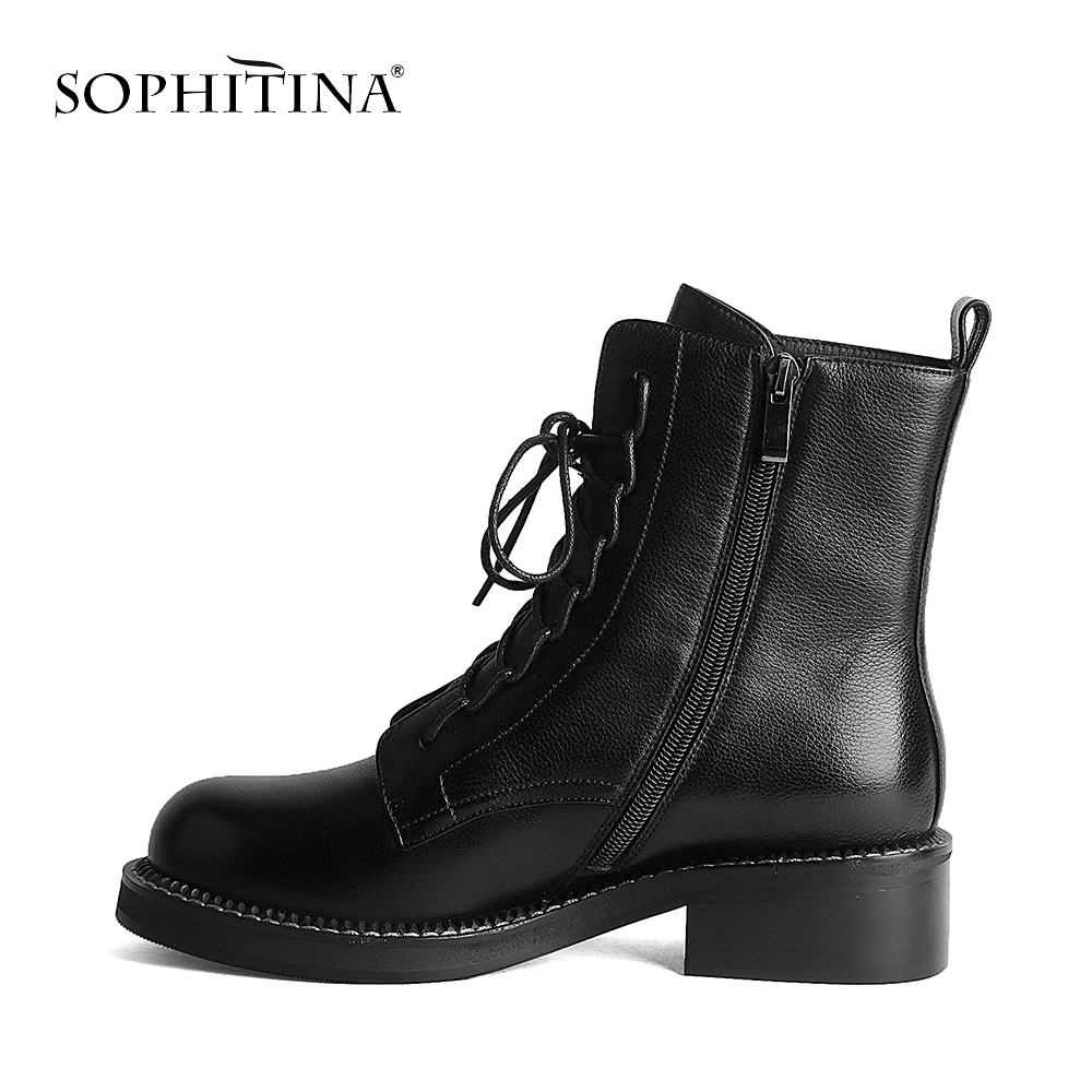 SOPHITINA/ботильоны на шнуровке Высококачественная женская обувь из натуральной