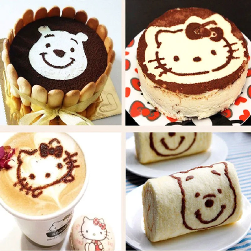 Нержавеющая сталь Кофе Печать Цветок Модель гирлянда формы спрей шаблон кафе