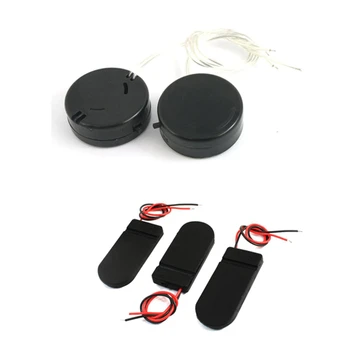 

3x CR2032 2 Button Battery Holders, with on / Off Switch Switch, Black & 2 Plug Black Line CR2032 Coin Battery Holder