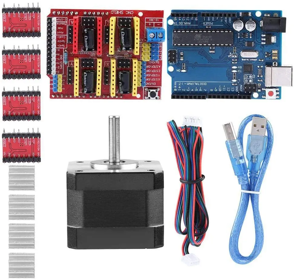 Carte Shield CNC Compatible A4988 Et DRV8825 - Pilote Pas à Pas Pour Projets D'impression 3D Et Fraisage